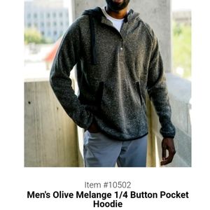 BNWT-mens olive melange hoodie-XS